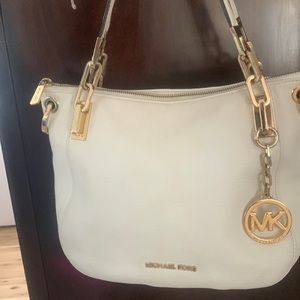 Michael Kors, Brooke White shoulder tote.